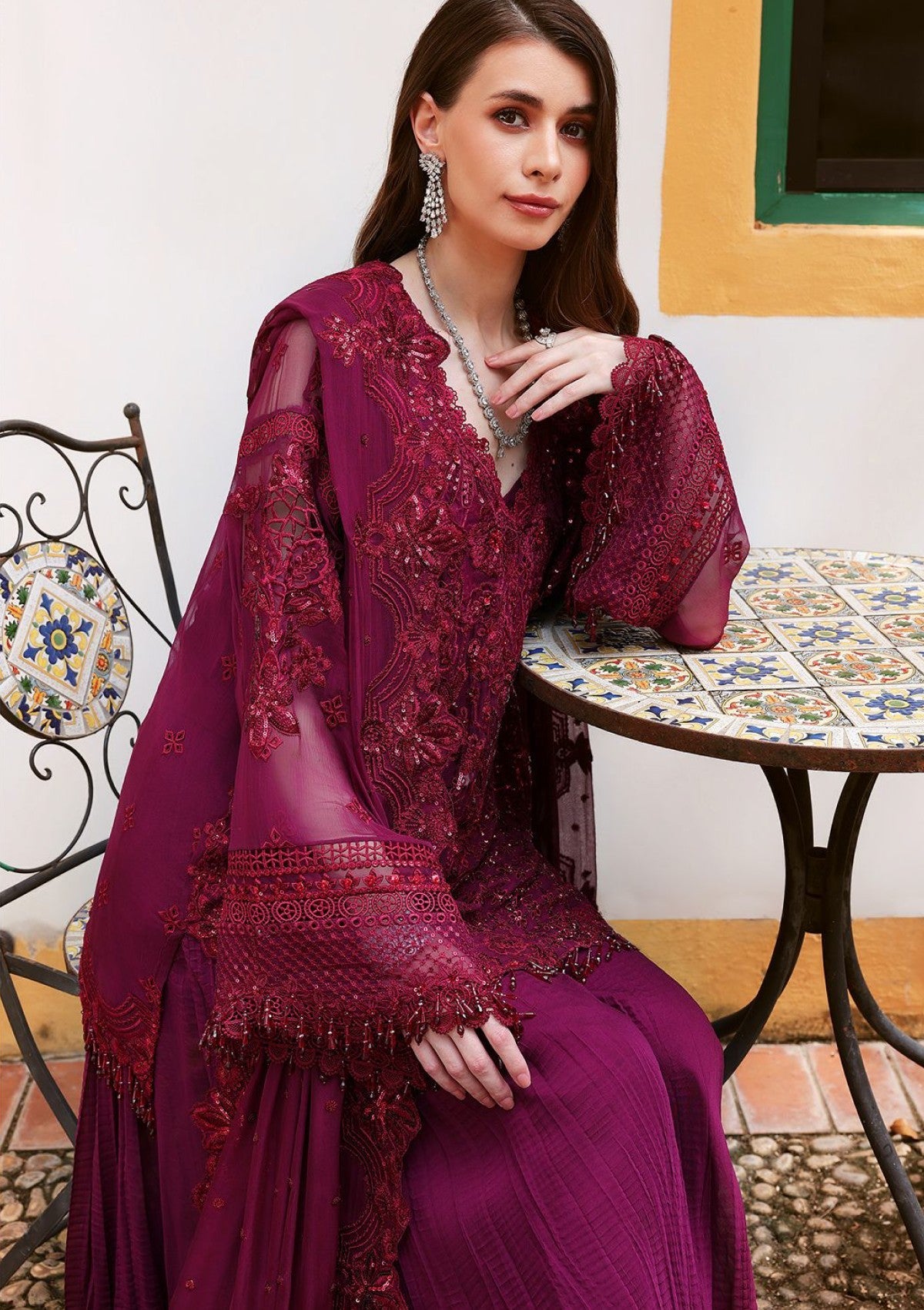 Formals - Saira Rizwan - Lumiere Chiffon Unstitched - SRL26#04 - Willow image 2