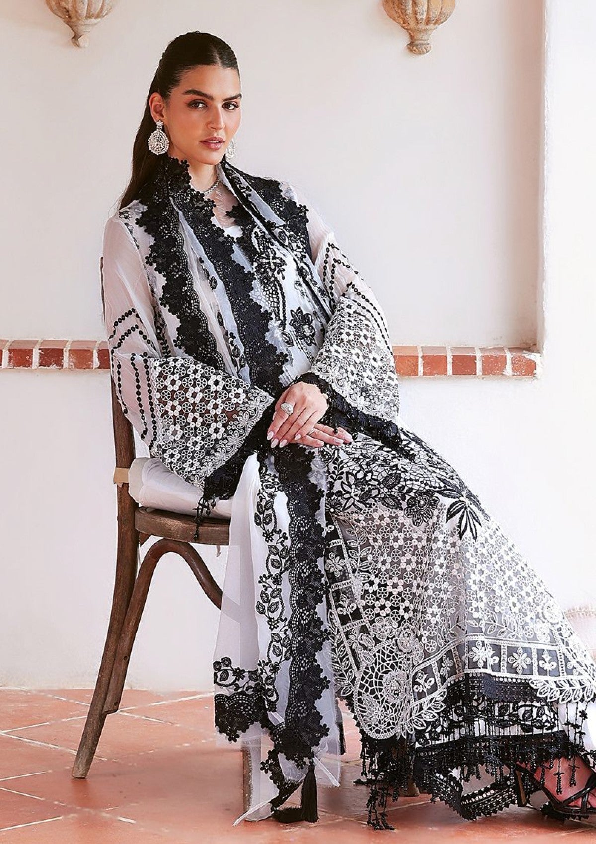 Formals - Saira Rizwan - Lumiere Chiffon Unstitched - SRL26#05 - Pearl image 3
