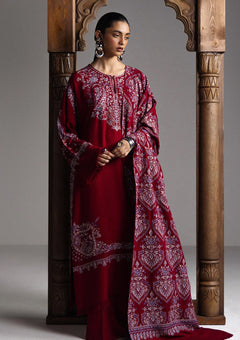 Winter - Zara Shahjahan - Saraab Unstitched 26 D#07 - QIRMIZ photo 1