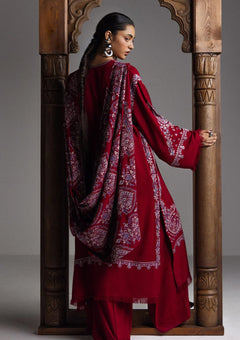 Winter - Zara Shahjahan - Saraab Unstitched 26 D#07 - QIRMIZ photo 2