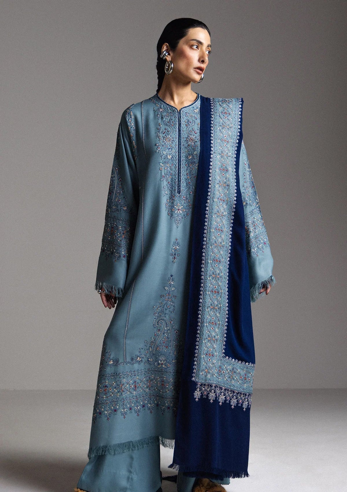 Winter - Zara Shahjahan - Saraab Unstitched 26 D#09 - FIROZA photo 1