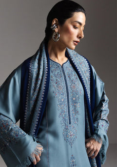 Winter - Zara Shahjahan - Saraab Unstitched 26 D#09 - FIROZA photo 4