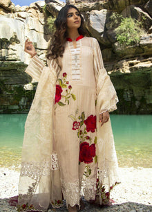 ZUNUJ Embroidered Lawn Suits Unstitched 3 Piece ZJ21FE D-01 - Festive Collection photo 1