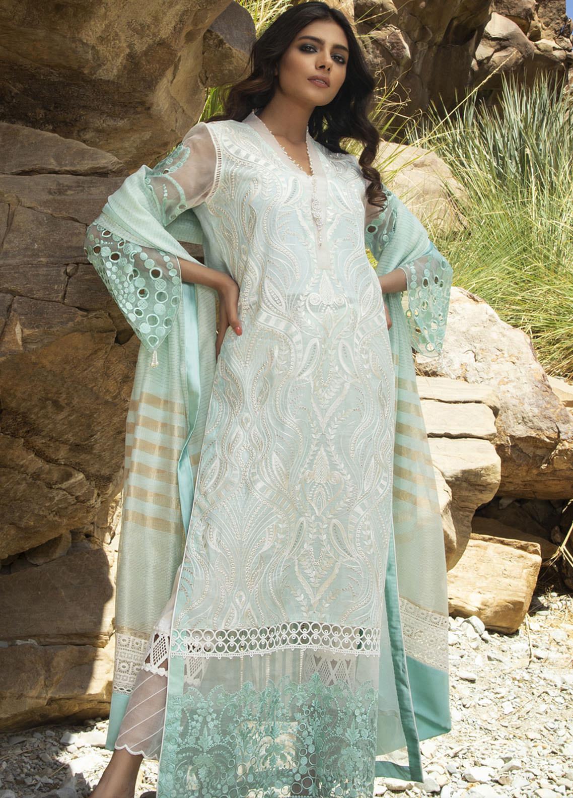 ZUNUJ Embroidered Lawn Suits Unstitched 3 Piece ZJ21FE D-03 - Festive Collection photo 1